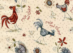 Quilting Fabric Home to Roost-Roosters by Terri Degenkolb of Whimsicals