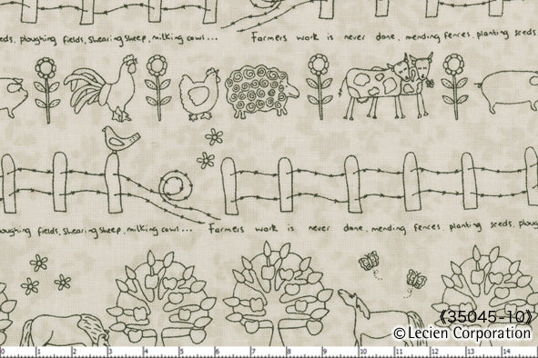 Quilting Fabric Lynette Anderson Mending Fences by Lecien # 35045-10