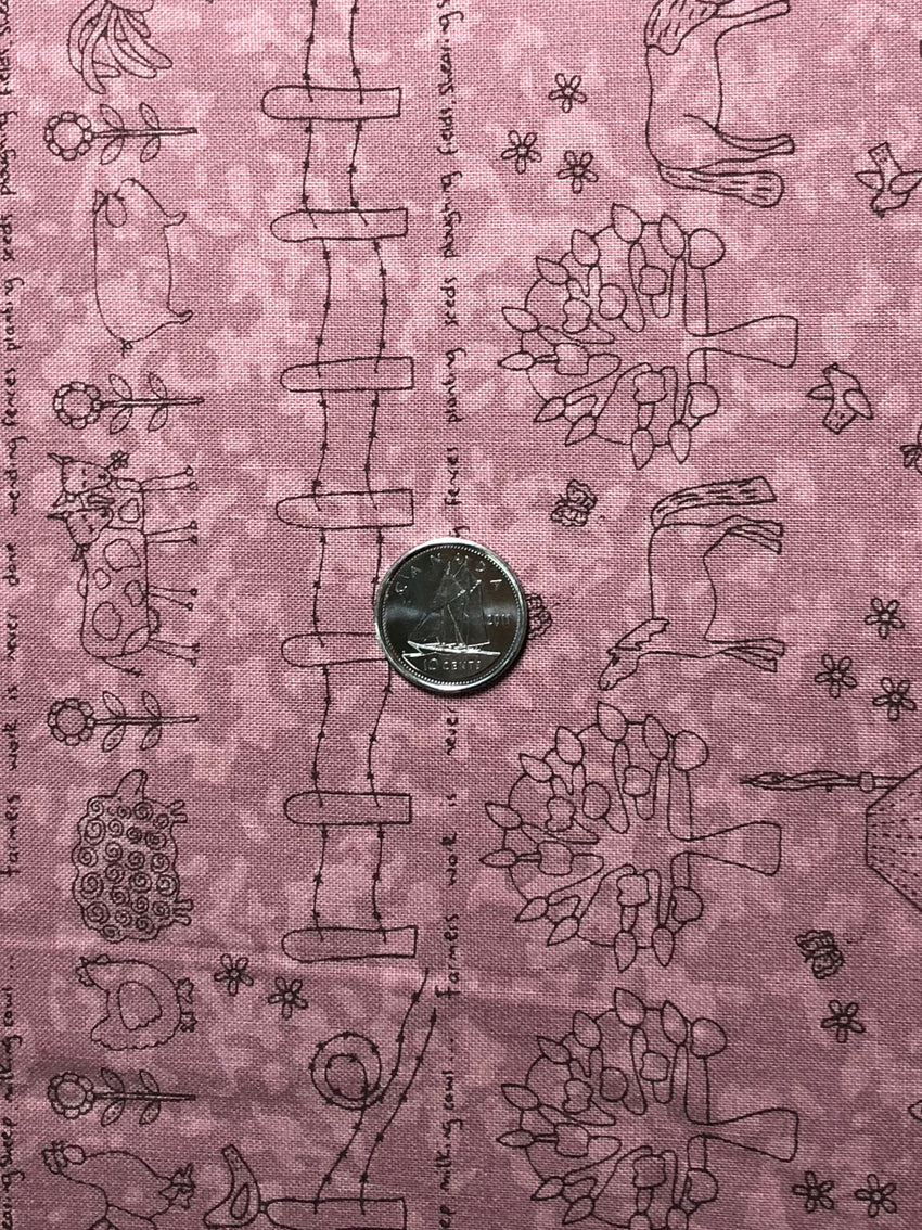 Quilting Fabric Lynette Anderson Mending Fences by Lecien # 35045-20