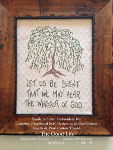 Let Us Be Silent Embroidery Kit by The Good Life