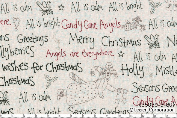 Quilting Fabric Lynette Anderson Candy Cane Angels 35039-10