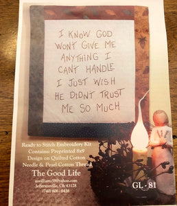 GOD’S TRUST Embroidery Kit by The Good Life
